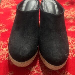 Black Suede Women's Mules
